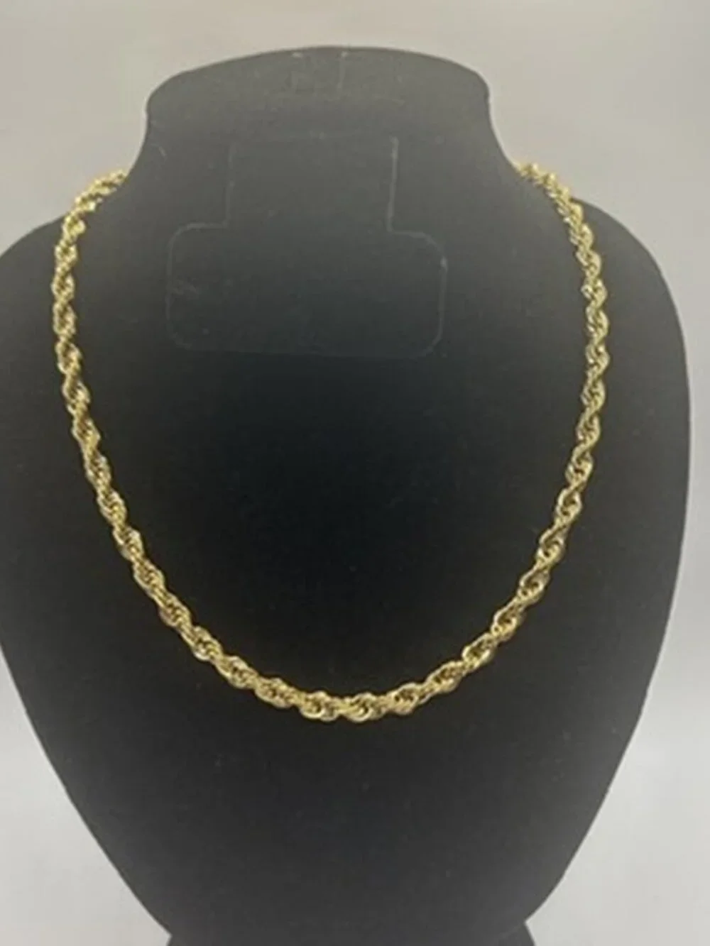 Mens Gold Rope Chain 5mm 22 Inch Real Gold Stainless Steel Plated Durable New